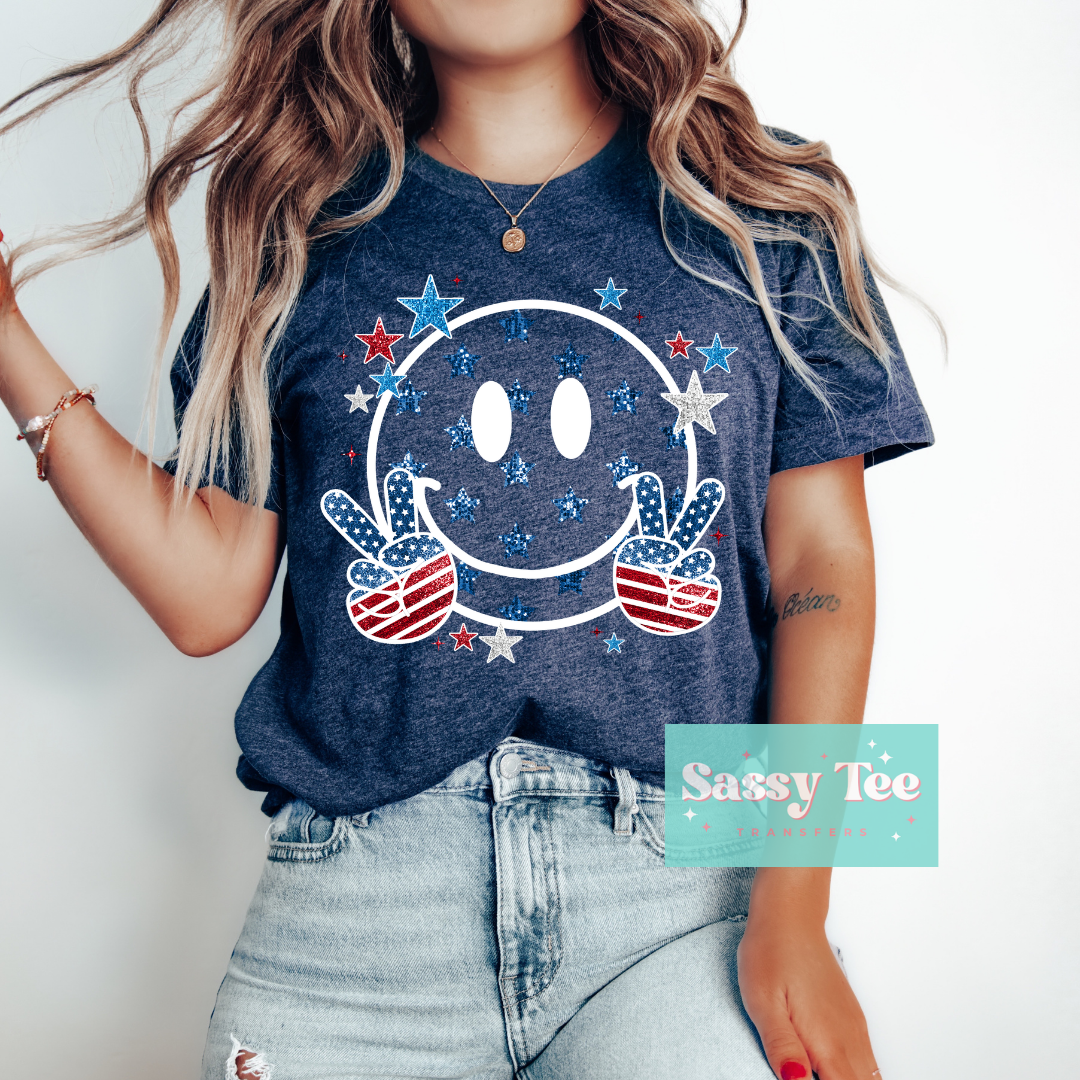 SMILEY USA STARS Adult **Preorder/Restock Ships in 5-10 biz days**
