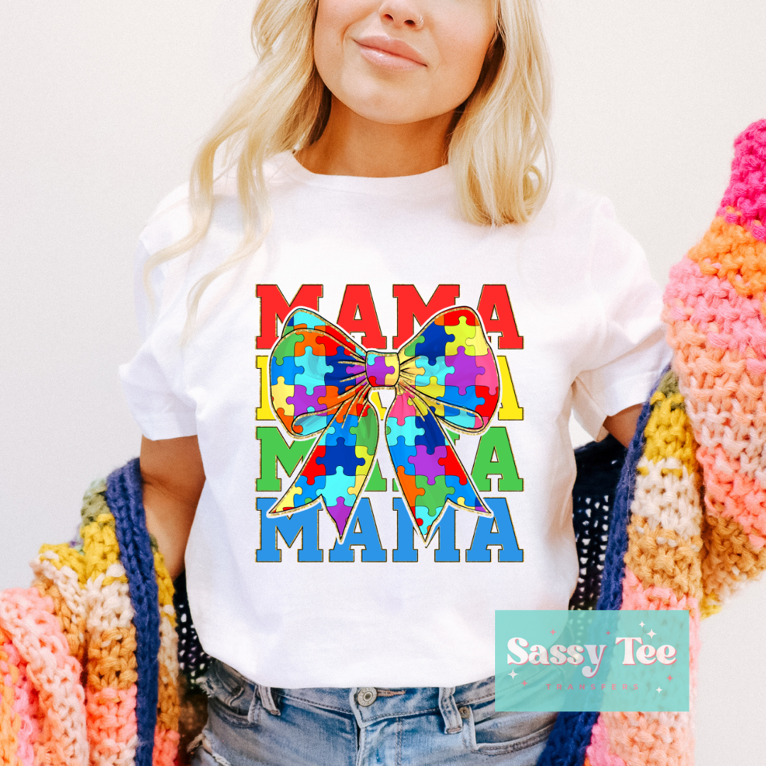 AUTISM AWARENESS MAMA BOW COQUETTE