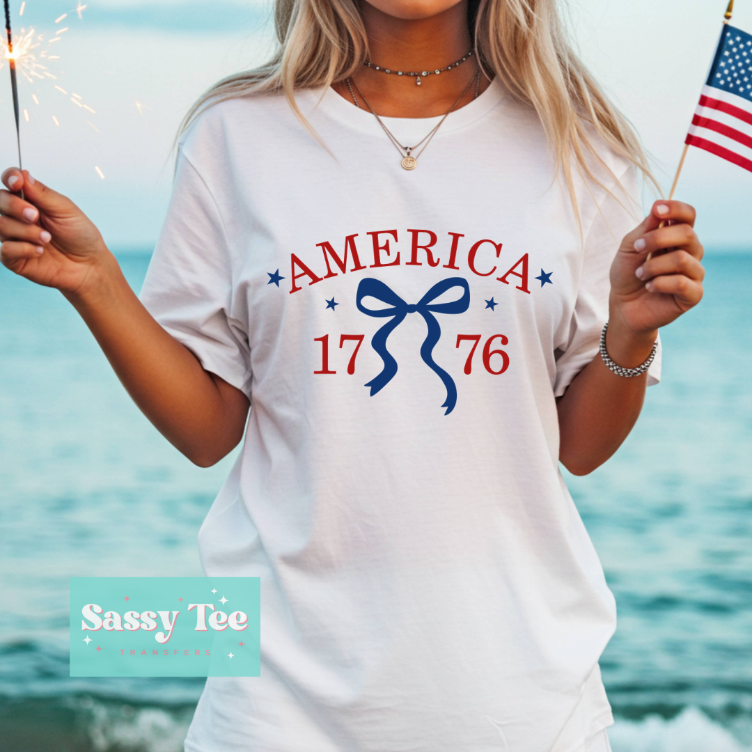AMERICA 1776 RED BLUE BOW **Preorder/Restock Ships in 5-10 biz days**