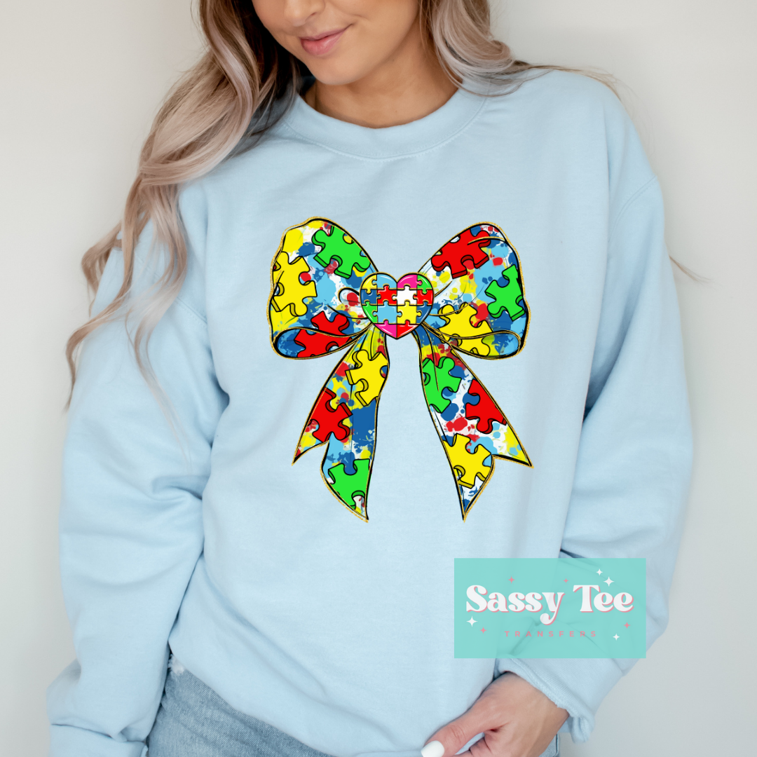 AUTISM AWARENESS BOW COQUETTE *Preorder Restock Ships in Est. 5-10 biz days*
