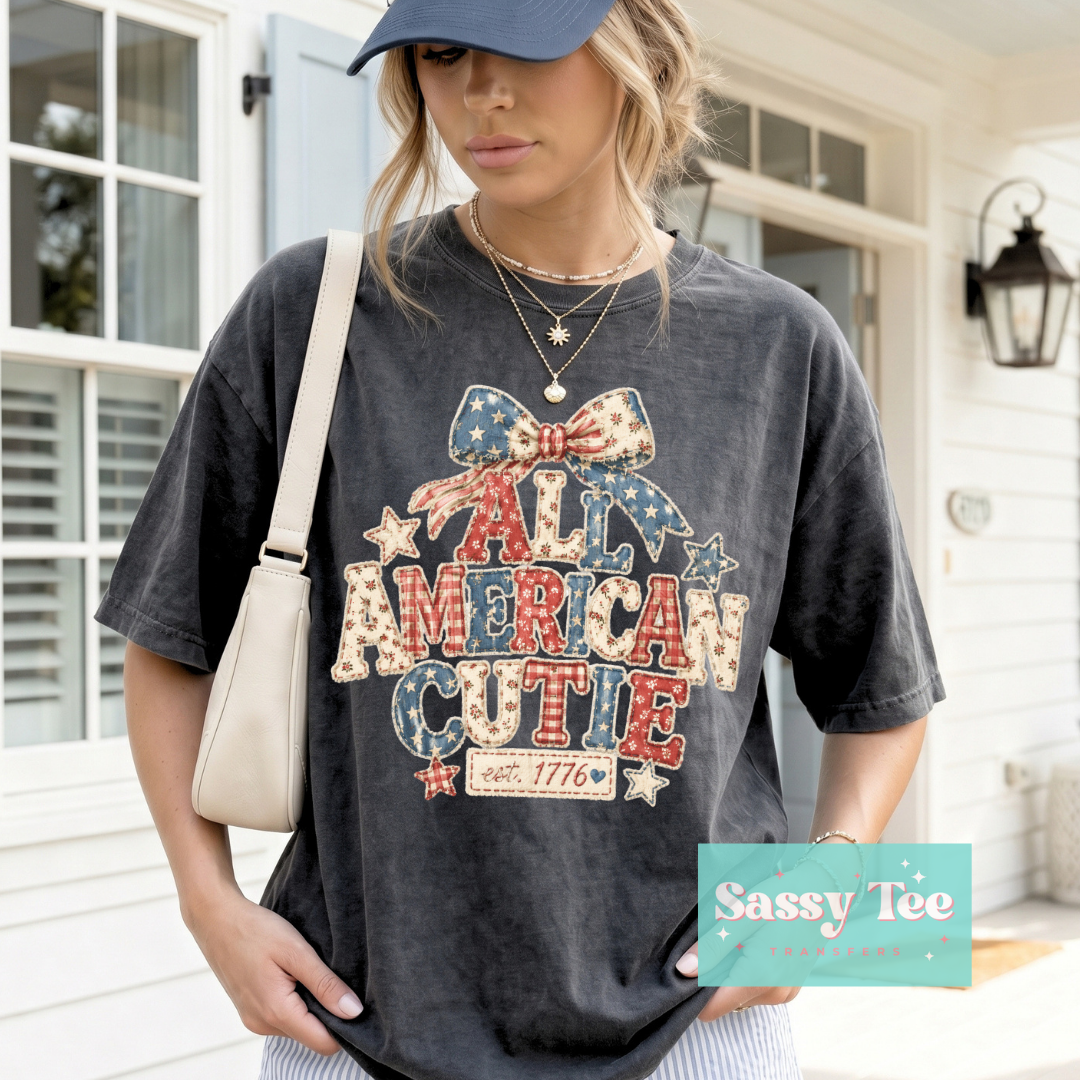 ALL AMERICAN CUTIE FAUX PATCHWORK **Preorder/Restock Ships in 5-10 biz days**