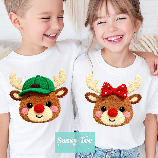 REINDEER FAUX YARN Kids Girl + Boy options **Restock Preorder Ships in Est. 5-10 biz days**