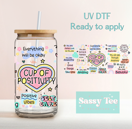 CUP OF POSITIVITY UV DTF CUP WRAP