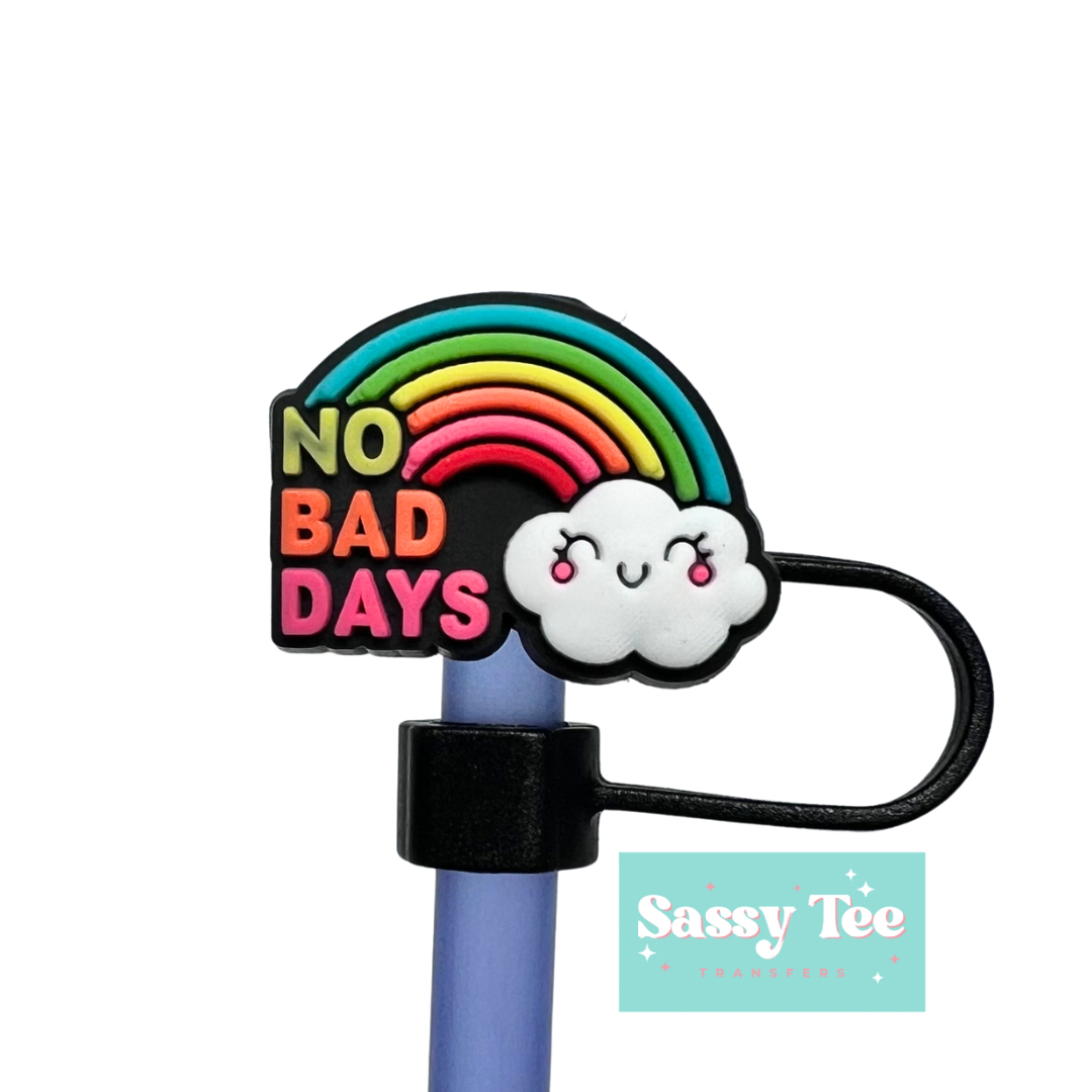 NO BAD DAYS RAINBOW STRAW TOPPER