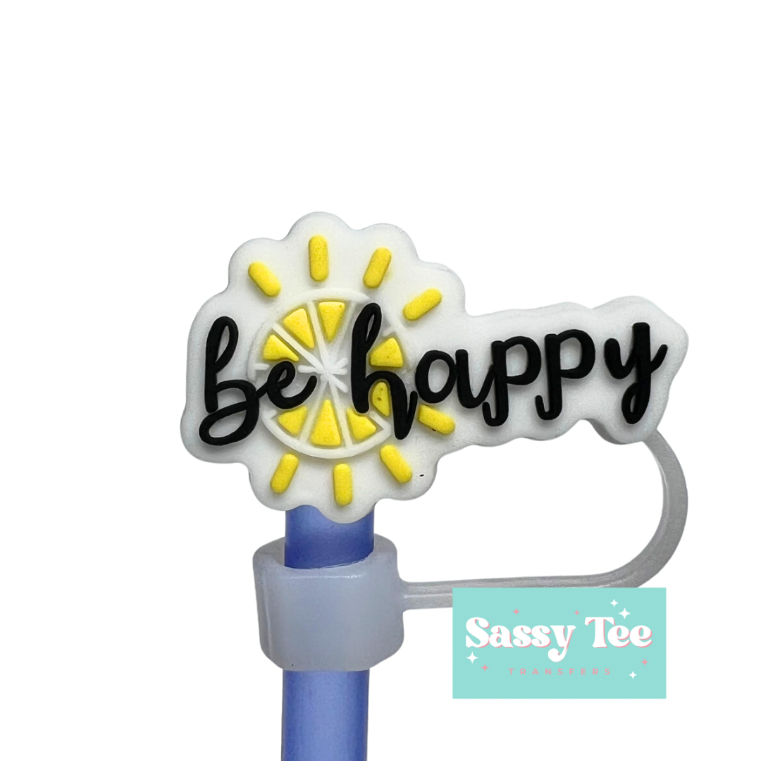 BE HAPPY SUNSHINE STRAW TOPPER *Restocked
