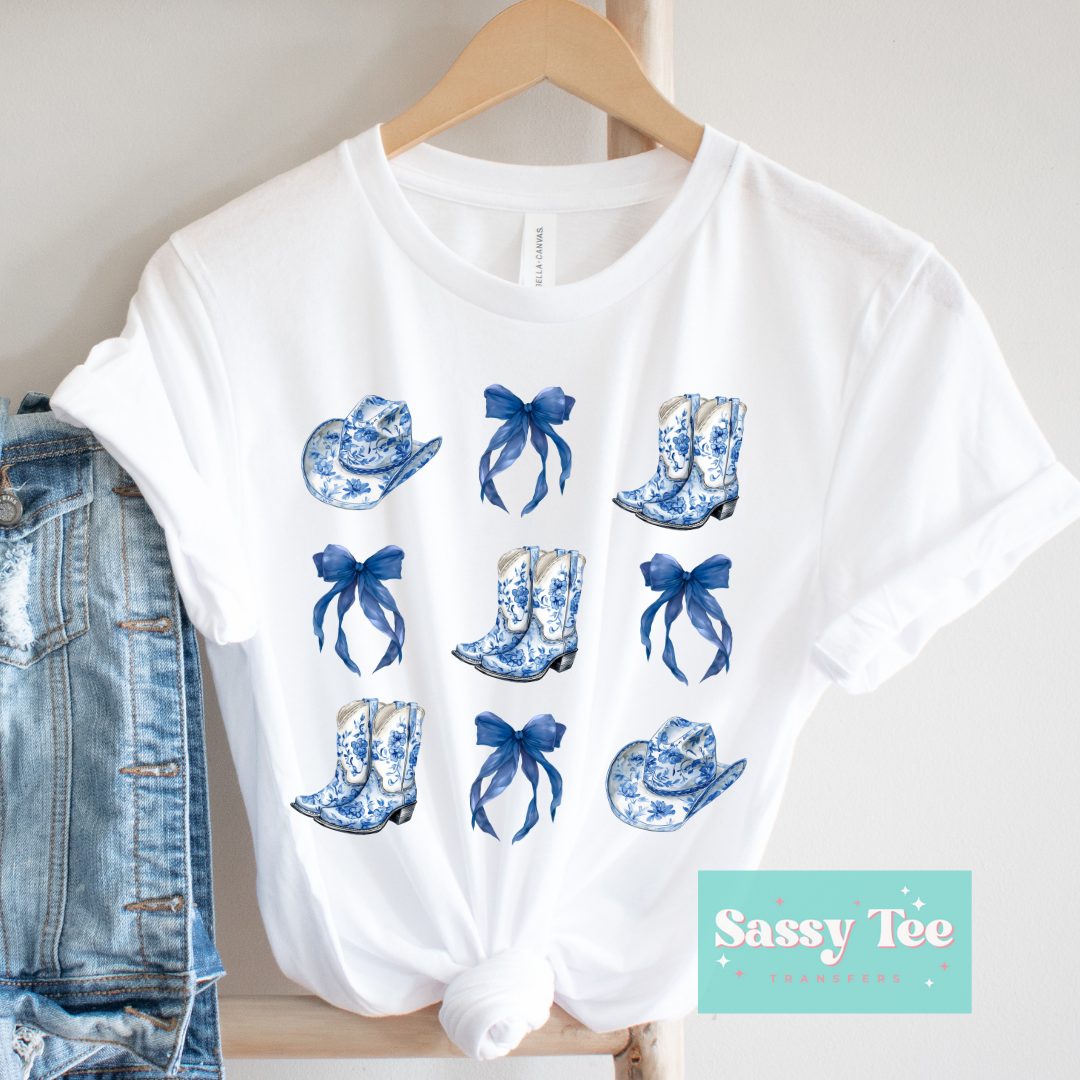 COWGIRL BLUE FLORAL TOILE COQUETTE