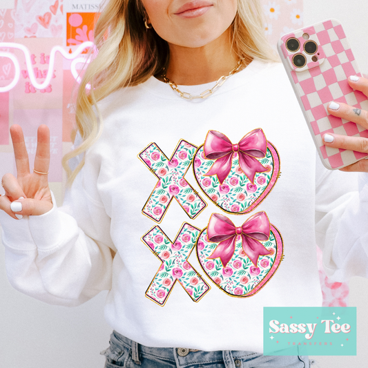 XOXO FLORAL PINK MINT BOW **Restock