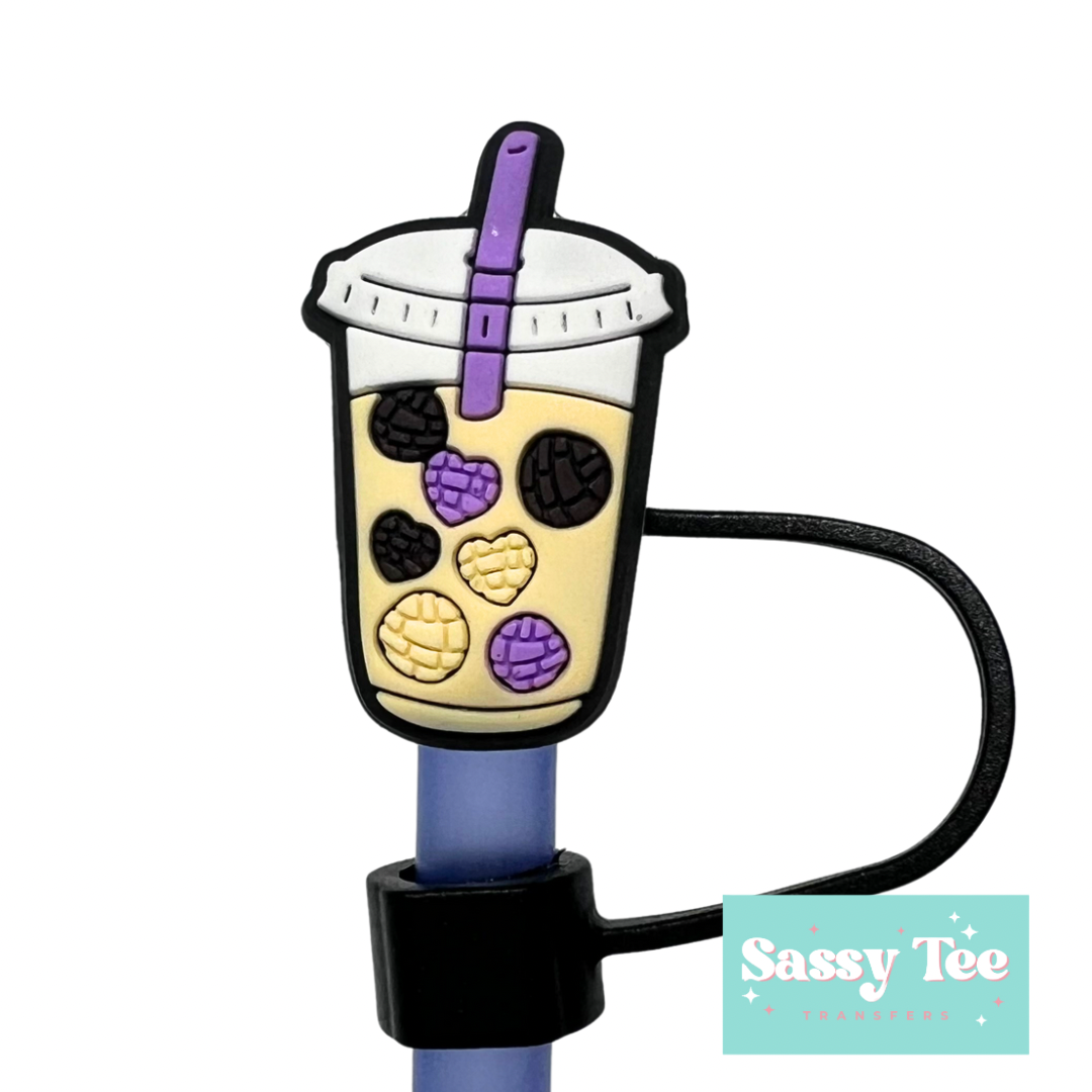 ICED COFFEE PURPLE STRAW TOPPER