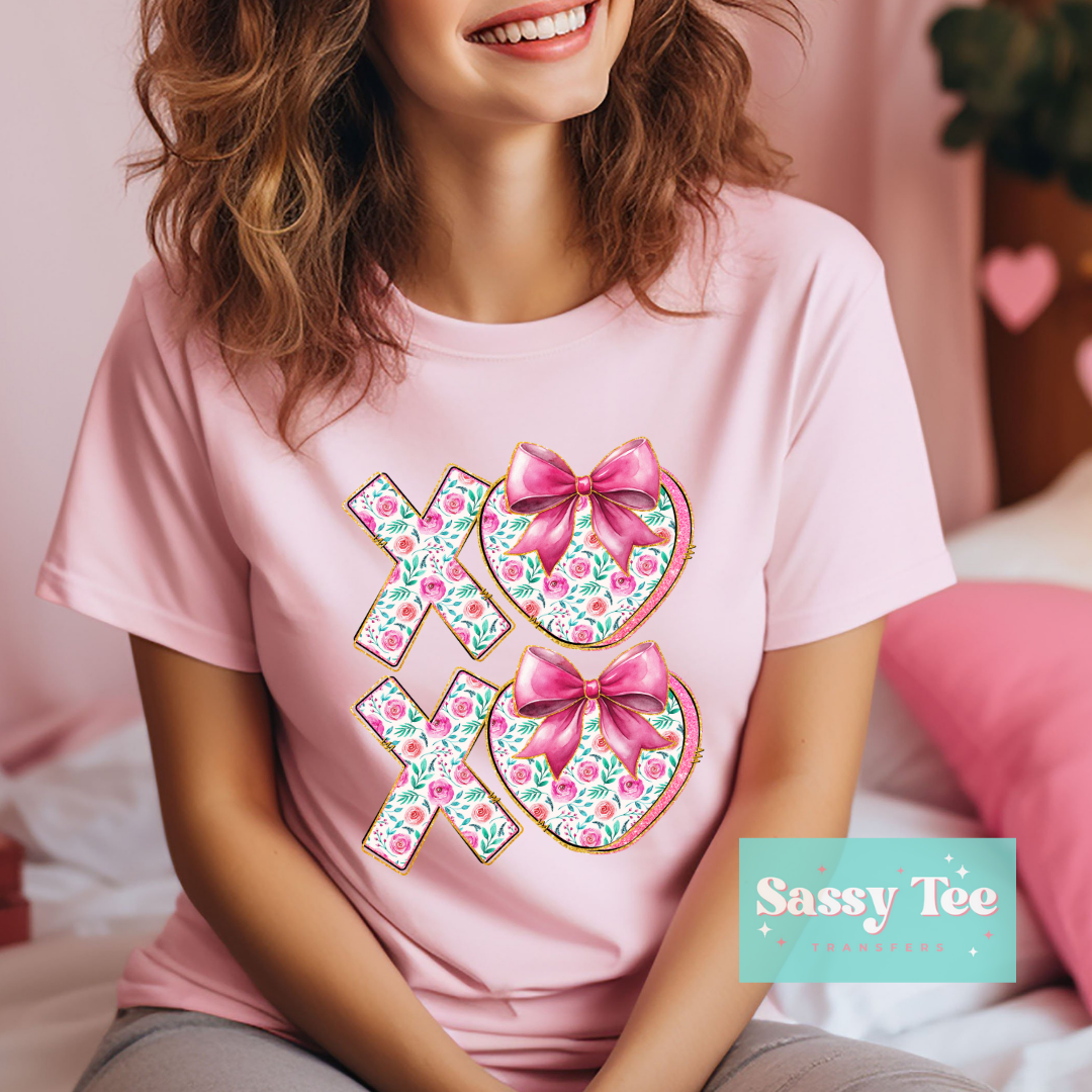 XOXO FLORAL PINK MINT BOW **Restock
