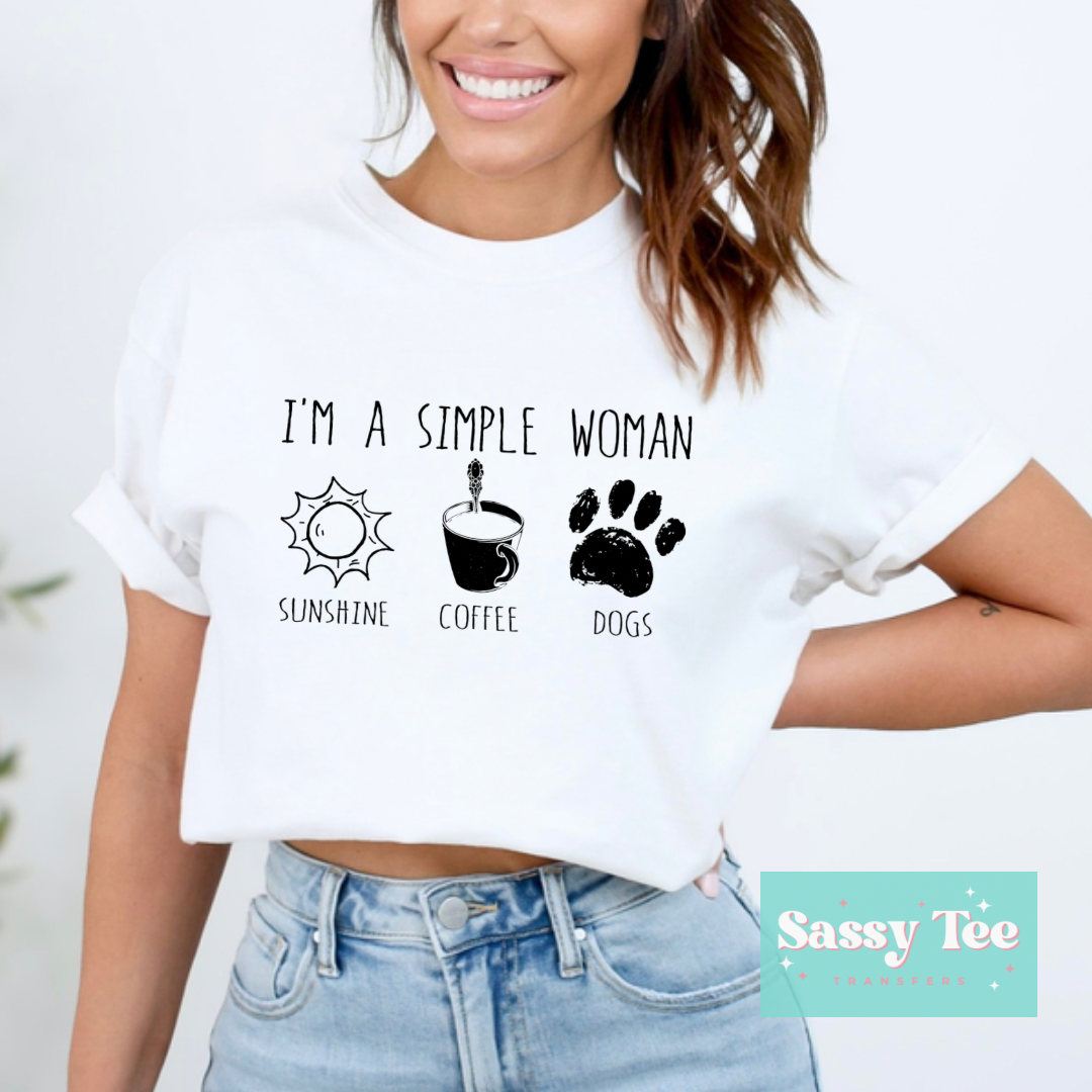 I’M A SIMPLE WOMAN SUN COFFEE DOGS