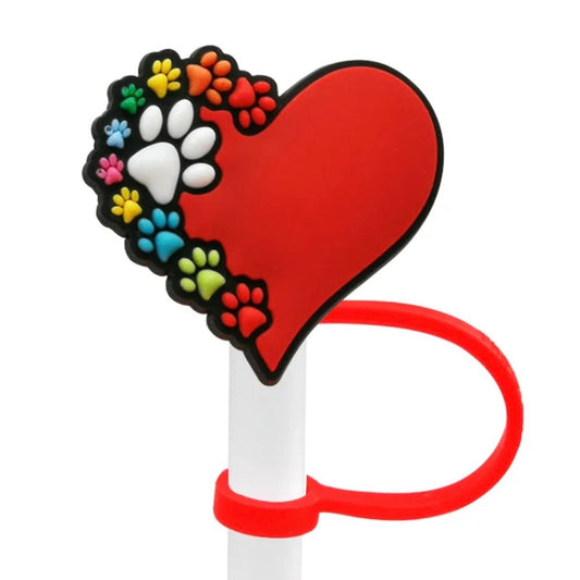DOG HEART PAW STRAW TOPPER