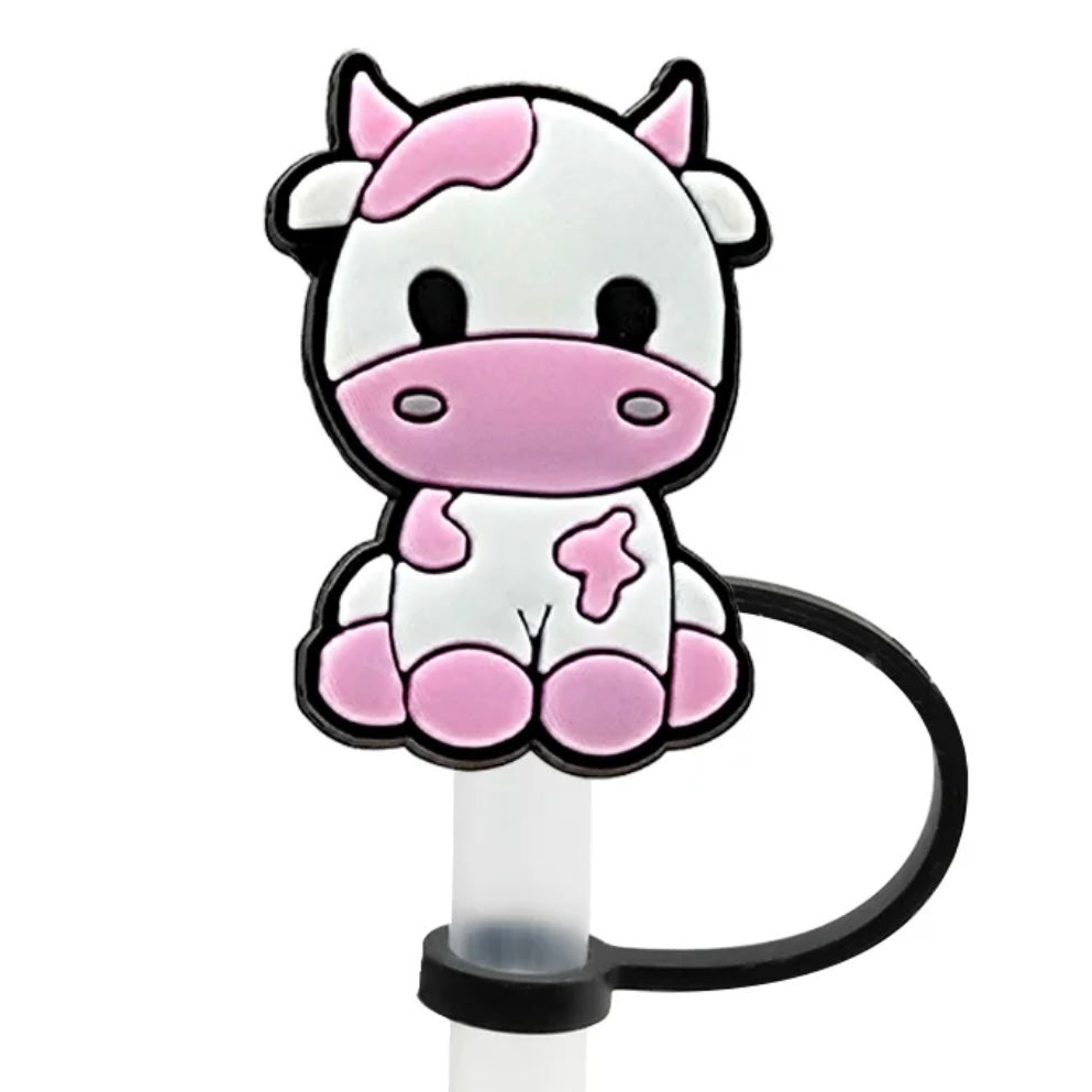PINK COW STRAW TOPPER *Restocked