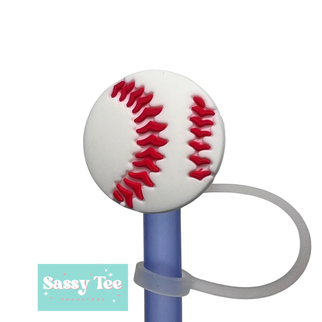 BASEBALL STRAW TOPPER *Restocked