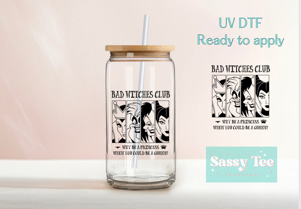 BAD WITCHES CLUB UV DTF CUP DECAL WRAP *Restocked
