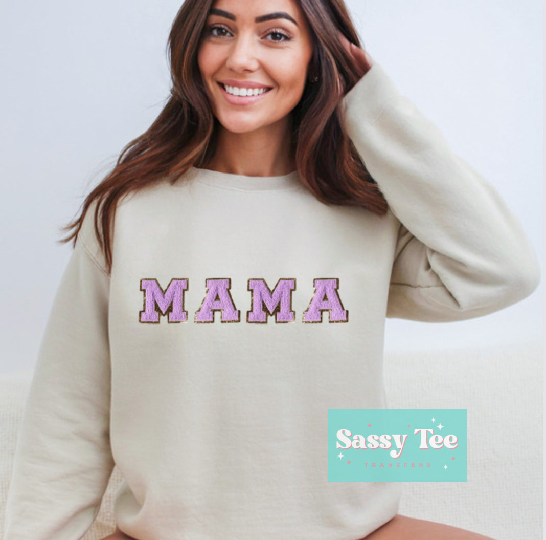 MAMA PURPLE LETTER SET CHENILLE PATCH