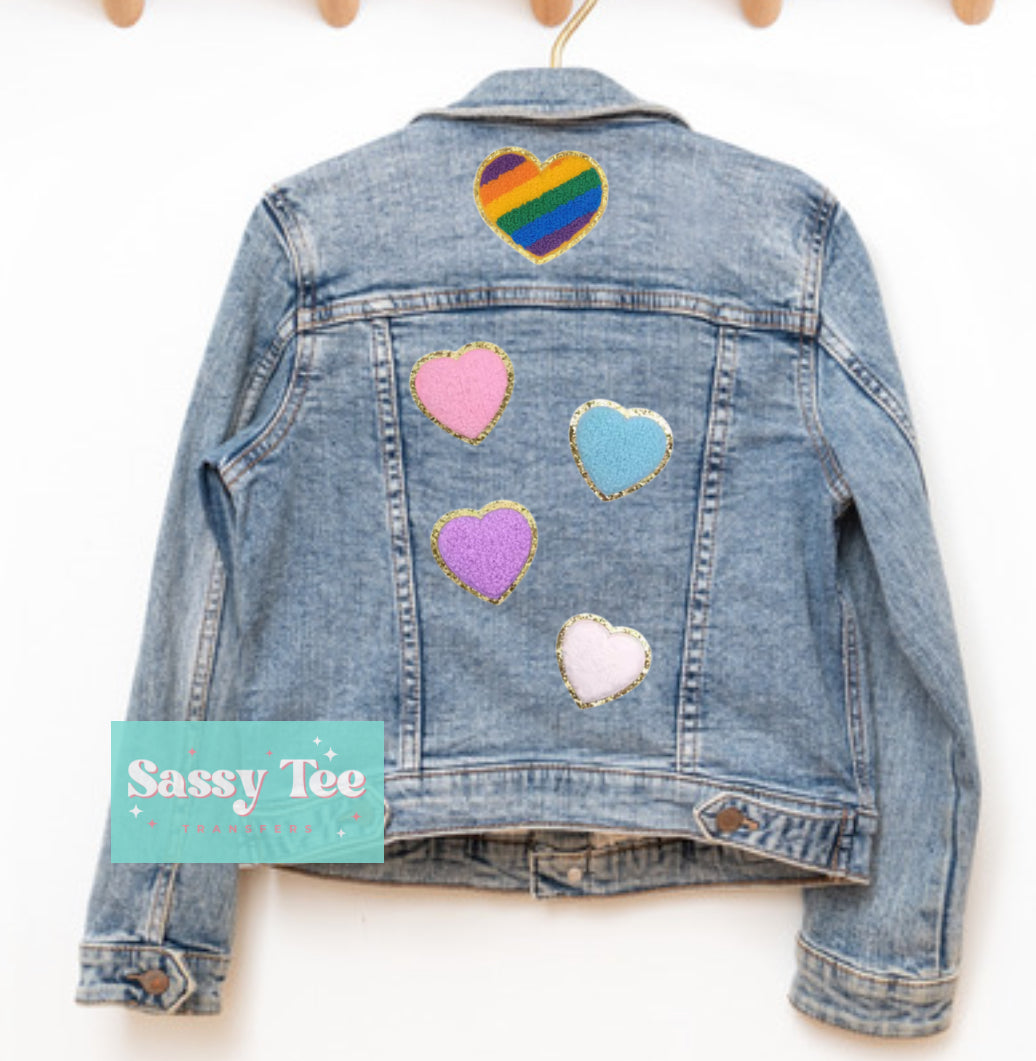 HEART CHENILLE PATCH (5 color options)