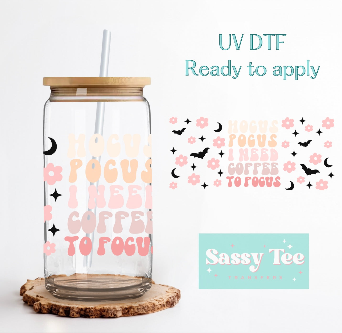 HOCUS POCUS COFFEE UV DTF CUP WRAP