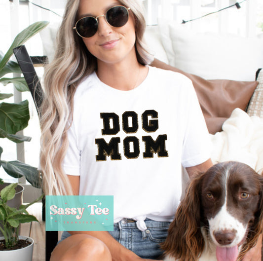 DOG MOM BLACK LETTER SET CHENILLE PATCH