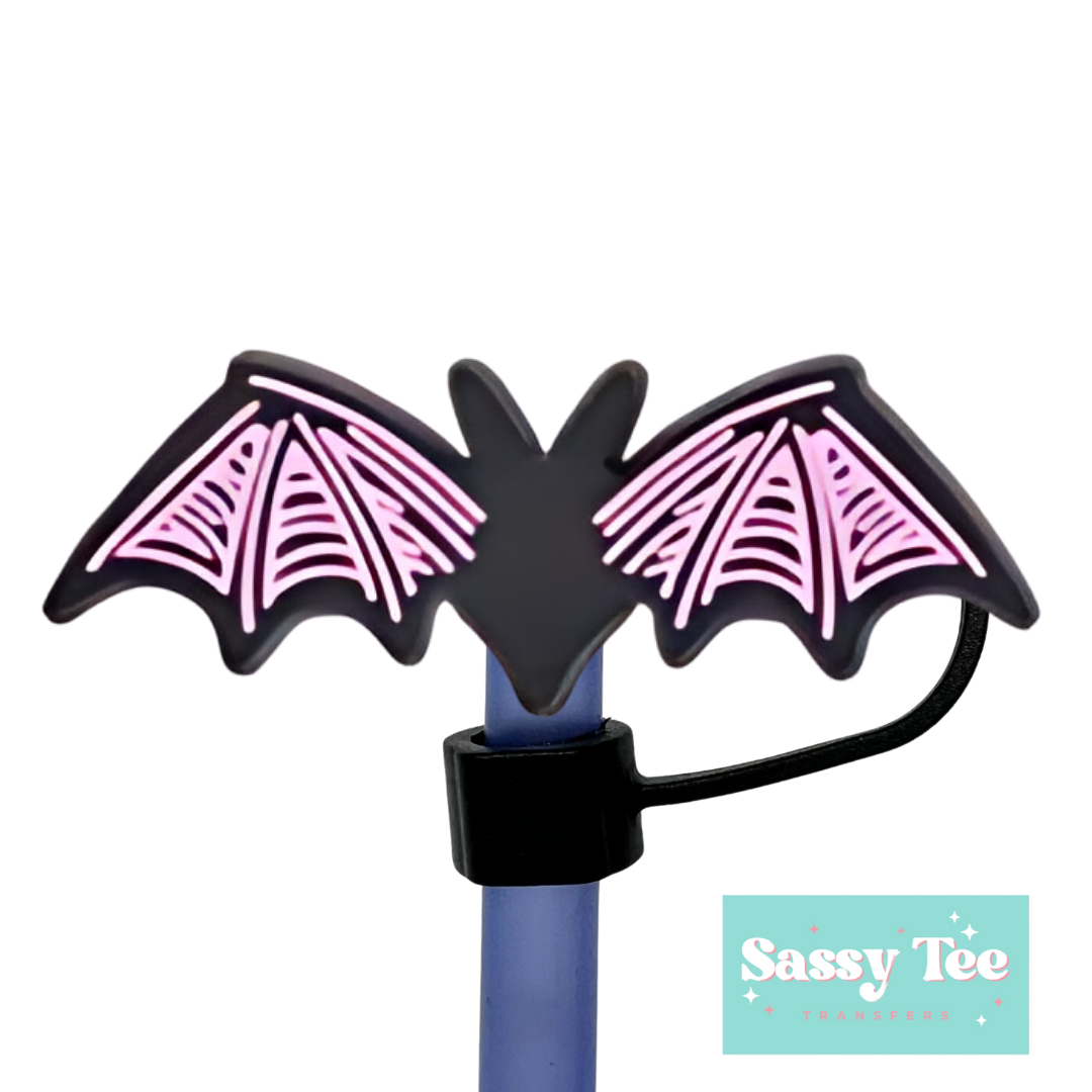 BAT PINK STRAW TOPPER Two Size options *Restocked