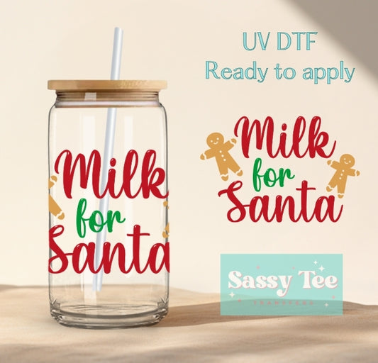 MILK FOR SANTA - UV DTF Cup Decal **Preorder Restock Ships in Est. 5-10 biz days**