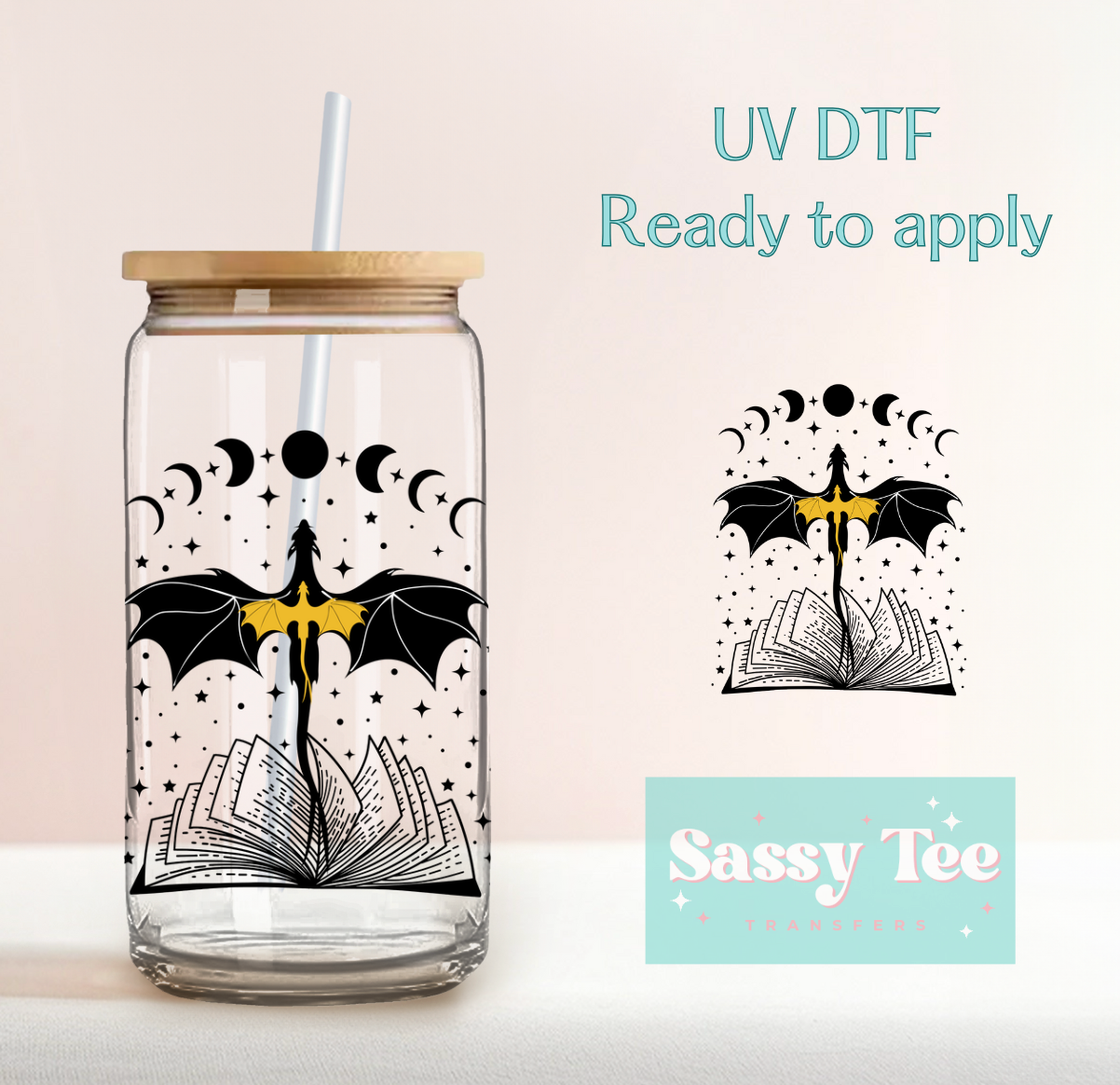 FOURTH WING DRAGONS BOOK UV DTF CUP DECAL