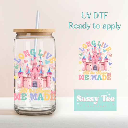 LONG LIVE MAGIC CASTLE MEMORIES UV DTF CUP DECAL **Preorder Ships in 5-10 biz days**