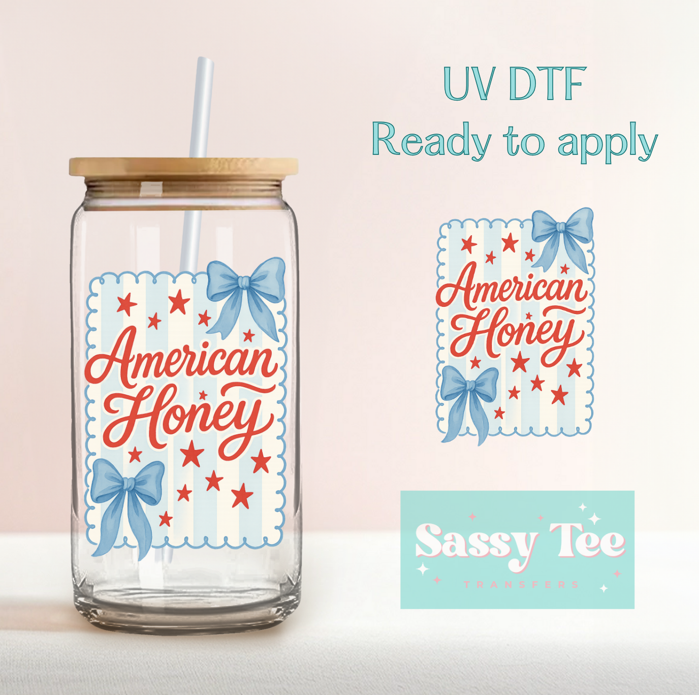 AMERICAN HONEY UV DTF CUP DECAL