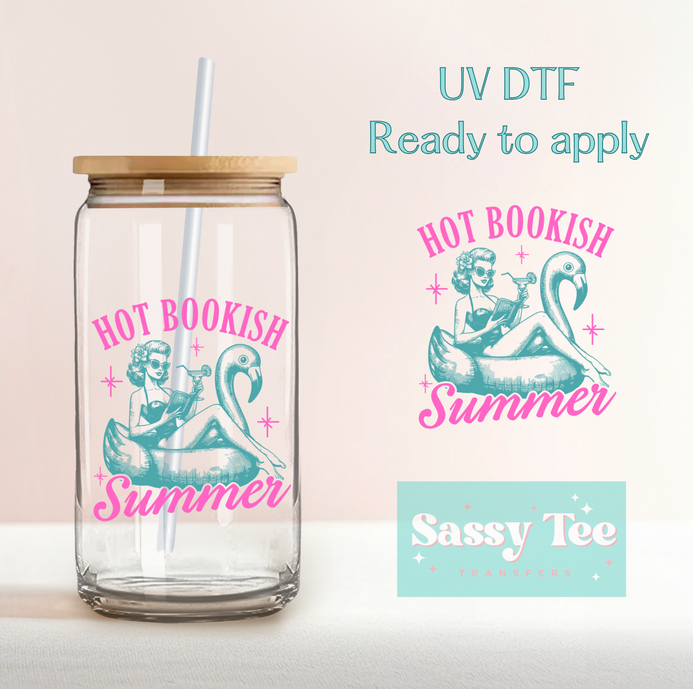 HOT BOOKISH SUMMER UV DTF CUP DECAL