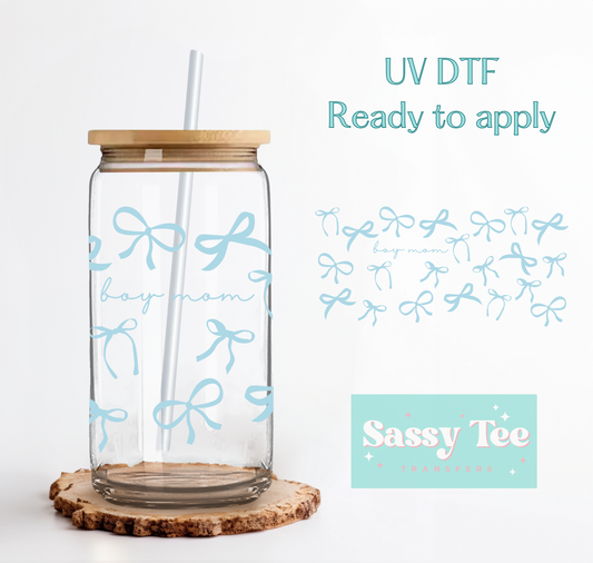 BOY MOM COQUETTE UV DTF CUP WRAP **Preorder Ships in 5-10 biz days**