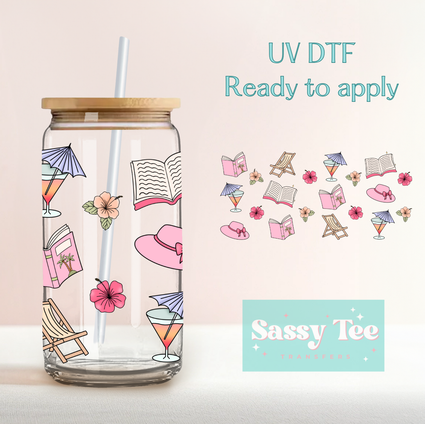 BOOK SUMMER UV DTF CUP WRAP *Preorder Ships in 5-10 biz days*
