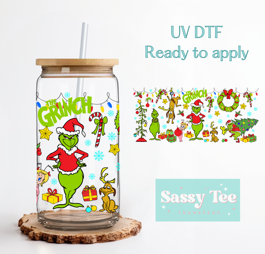 GREEN MAN CHRISTMAS UV DTF CUP WRAP **Preorder Restock Ships in Est. 5-10 biz days**