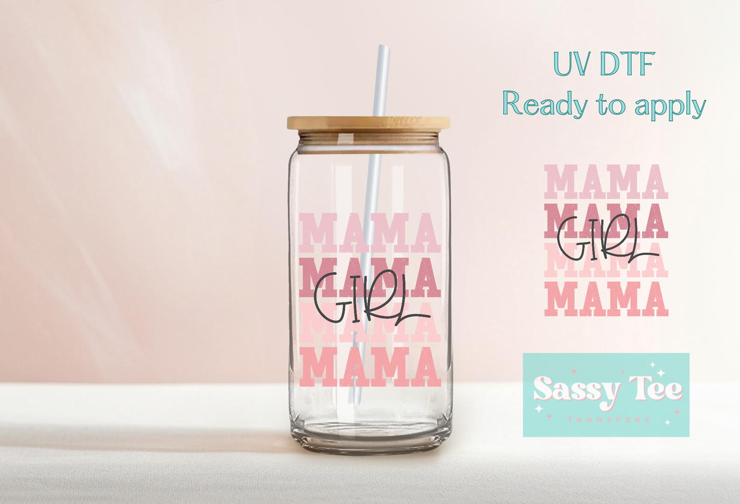 GIRL MAMA UV DTF CUP DECAL WRAP *Restocked