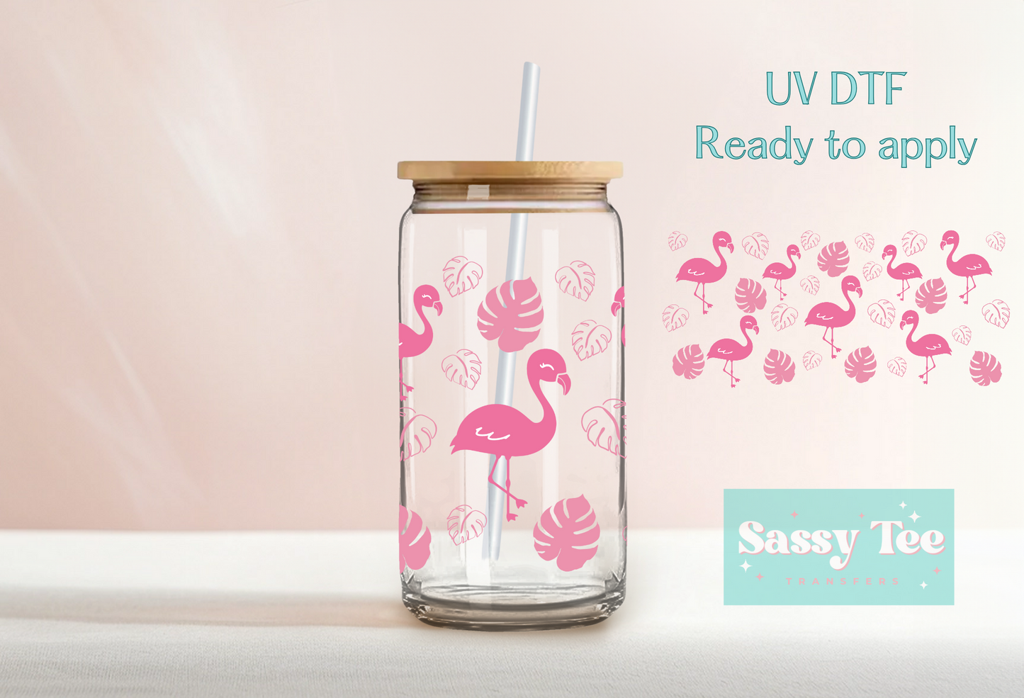 FLAMINGO UV DTF CUP WRAP
