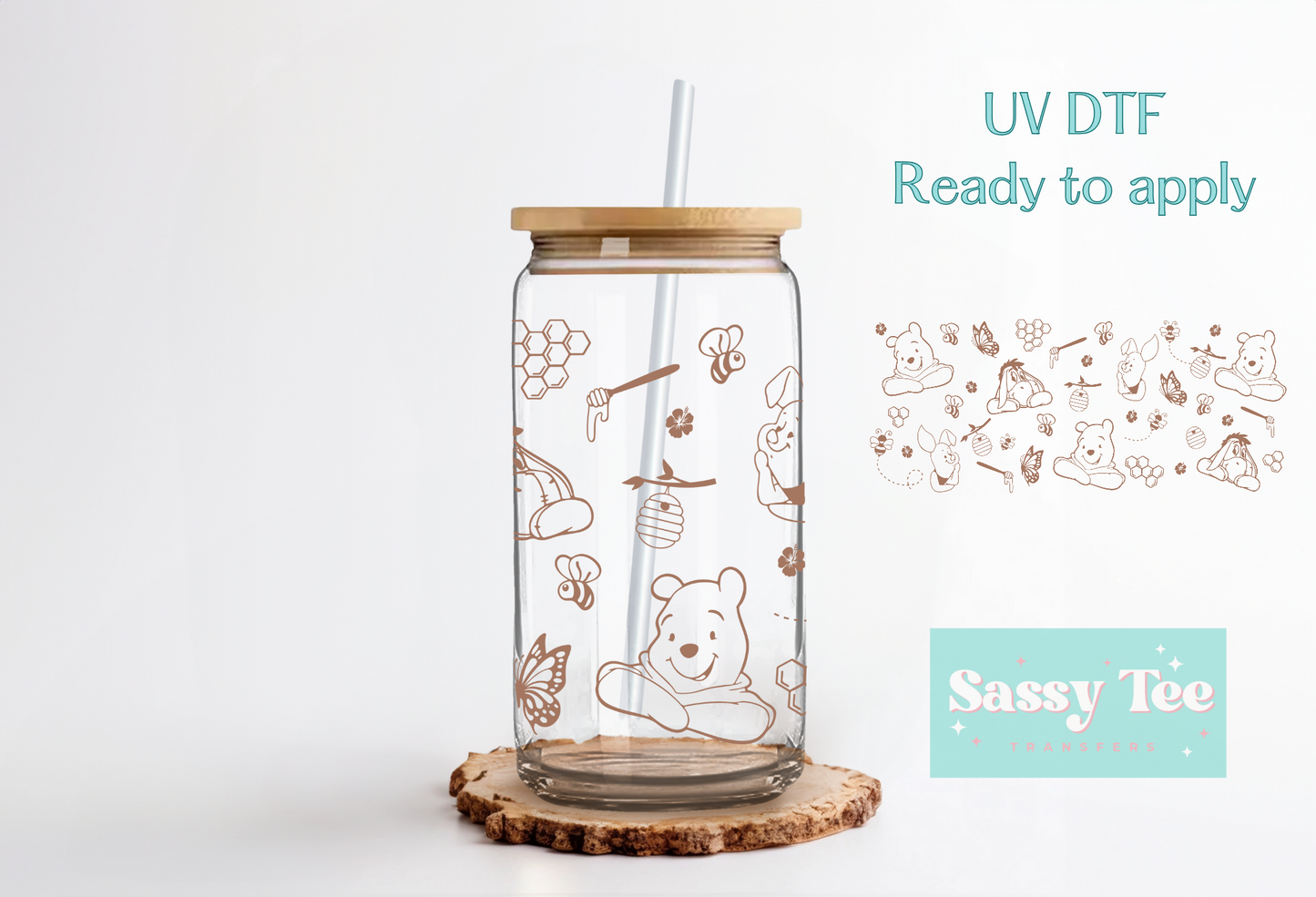 POOH HONEY FRIENDS UV DTF CUP WRAP