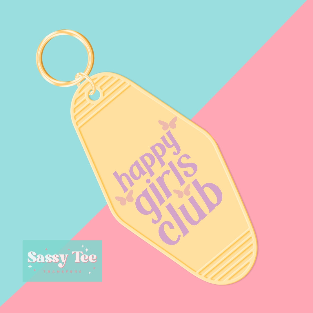 HAPPY GIRLS CLUB UV DTF KEYCHAIN DECAL *Ships in 5-8 biz days*