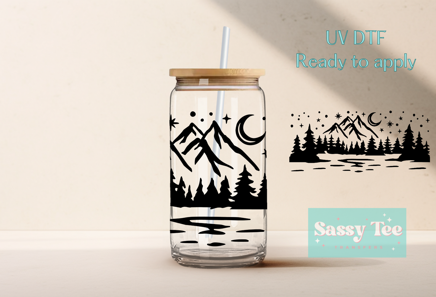 MOUNTAINS LAKE UV DTF CUP WRAP *Restocked