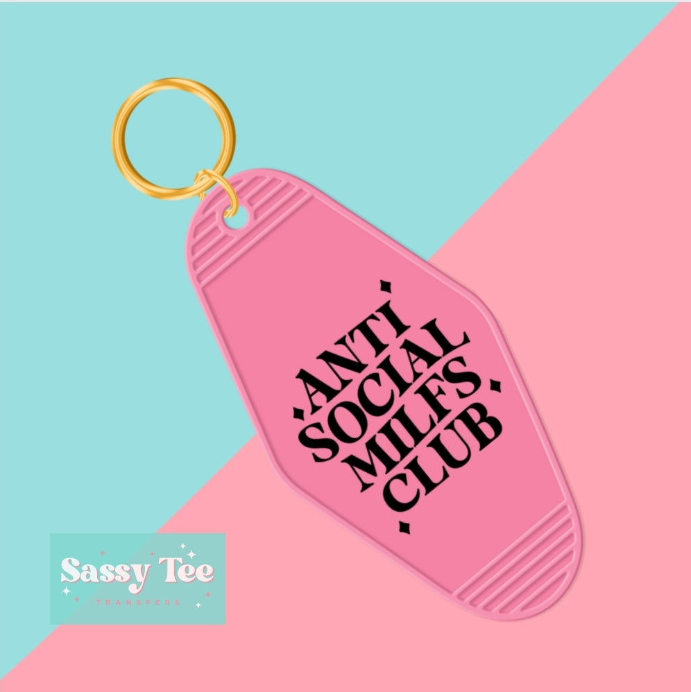 ANTI SOCIAL MILFS CLUB UV DTF KEYCHAIN DECAL *Preorder Ships in 5-8 biz days*