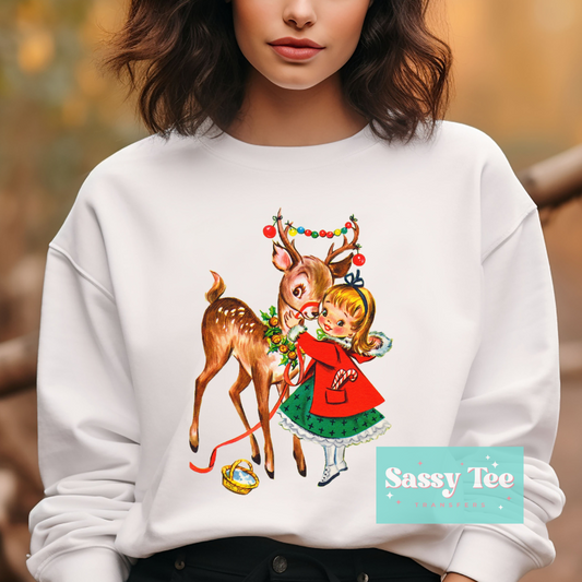CLASSIC CHRISTMAS GIRL DEER **Preorder Restock Ships in Est. 5-10 biz days**