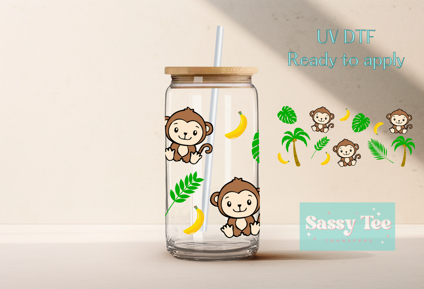 MONKEYS UV DTF CUP WRAP