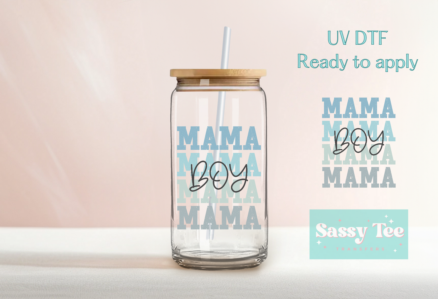 BOY MAMA UV DTF CUP DECAL WRAP *Restocked