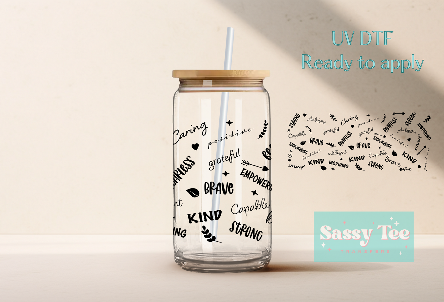 AFFIRMATIONS UV DTF CUP WRAP