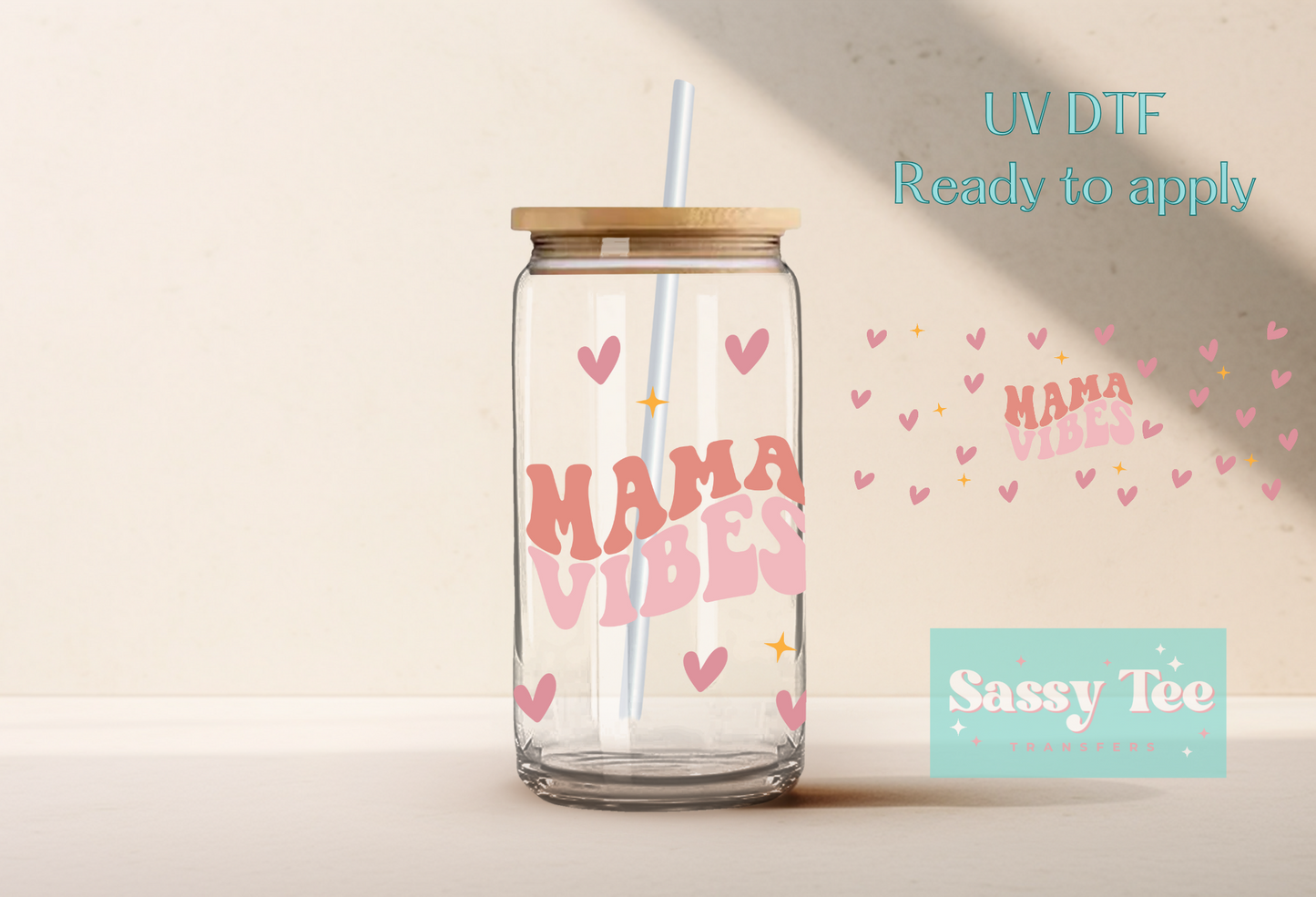 MAMA VIBES UV DTF CUP WRAP