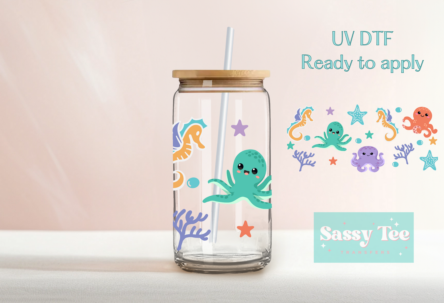 SEA CREATURES UV DTF CUP WRAP
