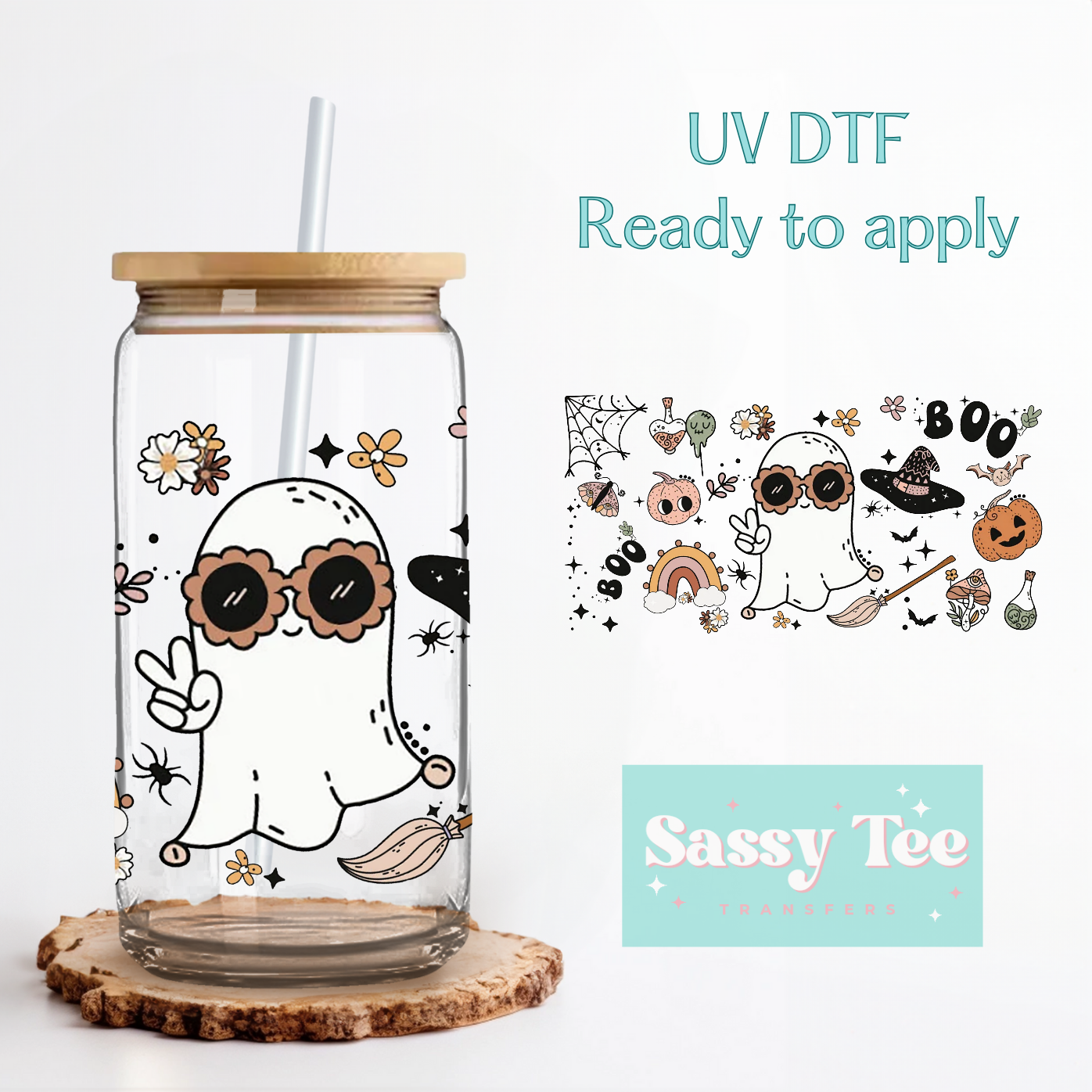 BOO GHOST UV DTF CUP WRAP *Restock