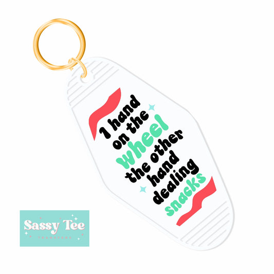 1 HAND IN THE WHEEL.. DEALING SNACKS UV DTF KEYCHAIN DECAL *Ships in 5-8 biz days*
