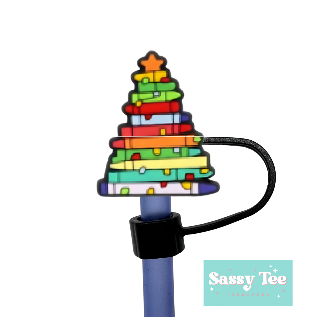CHRISTMAS TEACHER PENCILS STRAW TOPPER Two Sizes