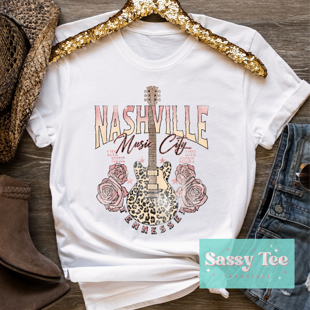 NASHVILLE PINK GUITAR LEOPARD *Restocked