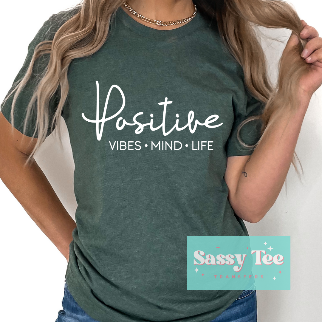 POSITIVE VIBES MIND LIFE - White