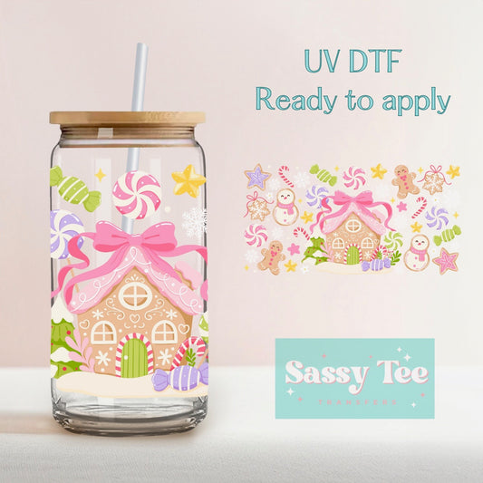CHRISTMAS CANDY COTTAGE UV DTF CUP WRAP **Preorder/Restock Ships in 5-10 biz days**