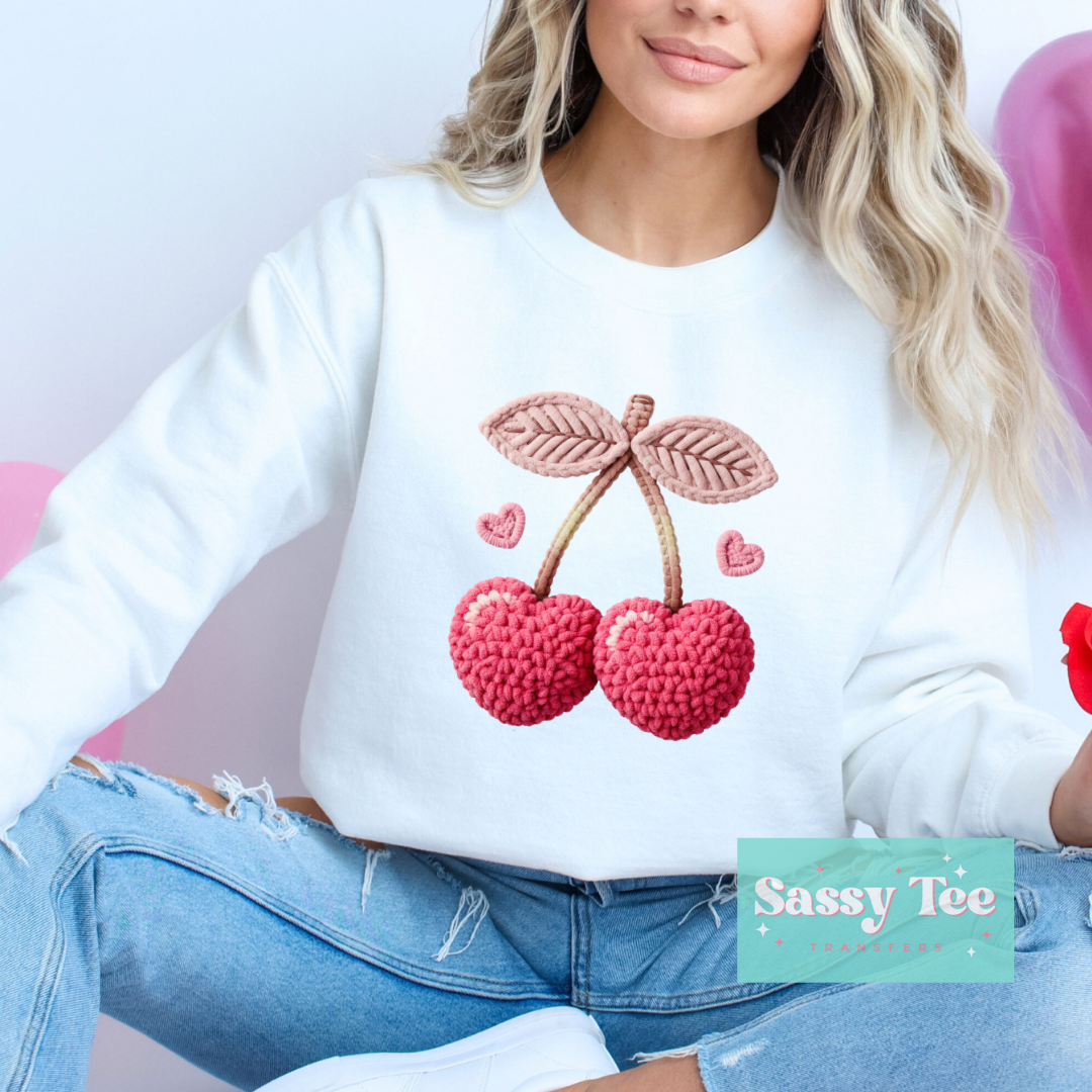 CHERRY HEARTS FAUX YARN **Preorder/Restock Ships in 5-10 biz days**